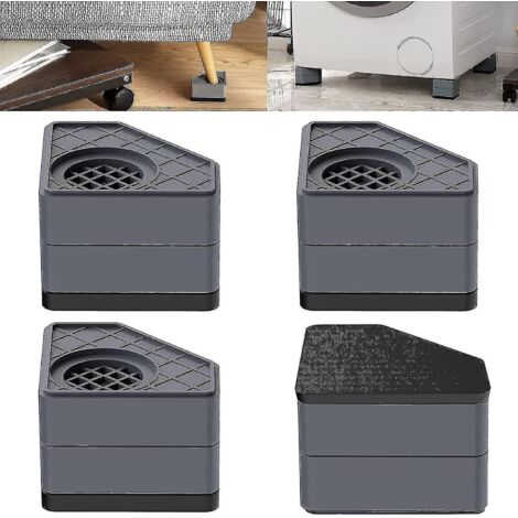 Patins anti-vibrations pour lave-linge, lot de 4, pieds anti-chocs et anti-bruit pour lave-linge et sèche-linge, 8 cm (1/5)