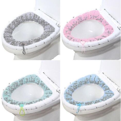 Abattant de toilette chauffant et épais avec poignée, lot de 4 pièces. (1/3)