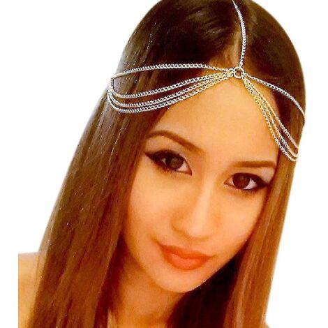 Bijou de cheveux bohème pour fête et mariage, couronne Vantage, pompon en métal, bandeau pour femme (1/5)