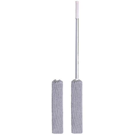 Brosse à poussière de chevet à long manche, balai à franges réutilisable en microfibre, lot de 2 (1/4)