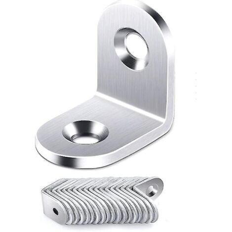 Lot de 20 équerres de 20 x 20 mm, équerres d'angle en acier inoxydable à 90°, équerres en L (silverfonepro) (1/5)