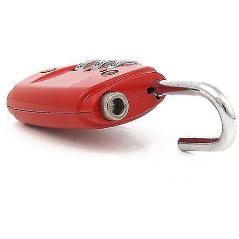Cadenas à code numérique à trois chiffres, forme de dessin animé, étanche, pour garage ou placard, rouge. (1/3)