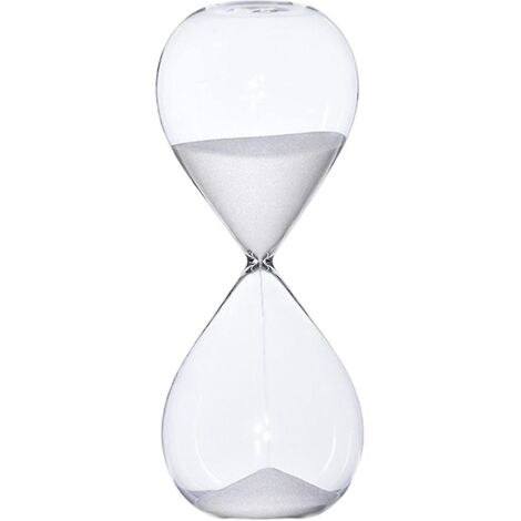 Sablier en verre décoratif 5/30/60 minutes - Blanc - Outil de gestion du temps original - 30 minutes (1/5)