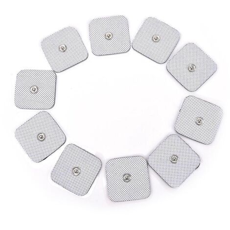 Lot de 10 électrodes de rechange en gel de silicone pour appareils de massage TENS (1/5)