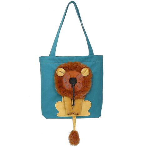 Sac bandoulière Outcrop en forme de petit lion pour chats et chiens, en toile, gris foncé (1/5)