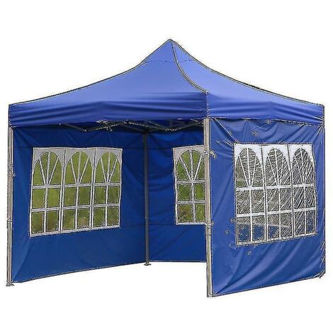 Tonnelle de jardin Oxford robuste, pliable et imperméable, idéale pour les réceptions et les mariages. Bleue. (1/4)