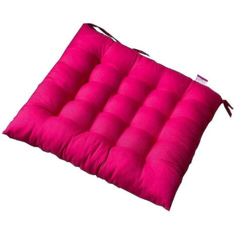 Coussin de chaise uni 40 x 40 x 5 cm, coussin de chaise de bureau/ordinateur, coussin tatami automne/hiver, rouge rose (1/5)
