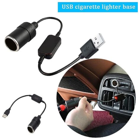 Adaptateur allume-cigare USB 5V vers 12V mâle/femelle (1/4)