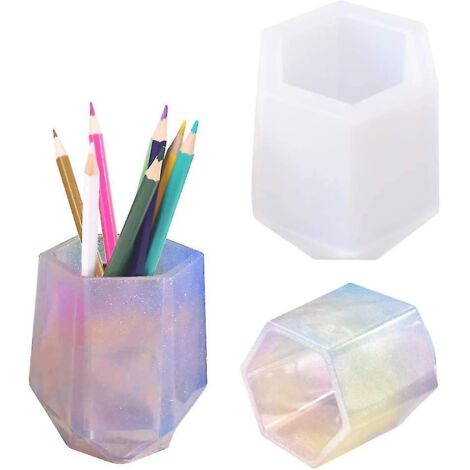 Moule en silicone pour tasses à faire soi-même, moule en résine pour ranger pinceaux de maquillage, moule en époxy pour pinceaux et stylos, moule en silicone pour le moulage de bouteilles (1/5)