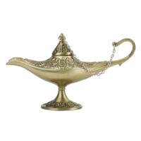 Lampe Magique d'Aladdin Vintage Rare - Pot à Souhaits de Génie Lumineux Collectionnable (Bronze)