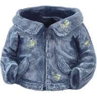 Pot de Fleurs Créatif Veste Bleue pour Jardin - Cache-pot Décoratif en Résine pour Plantes Succulentes, Idée Cadeau Original