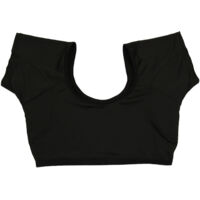 Veste anti-transpiration pour femmes, manches courtes, design pullover lavable, noir taille L