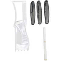 Outil de Forme à Barbe Transparent, Gabarit de Taille Barbe, Kit Stylo Coiffeur pour Moustache et Barbe