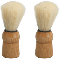 Brosse de rasage synthétique professionnelle avec manche en bois pour hommes et salon de beauté