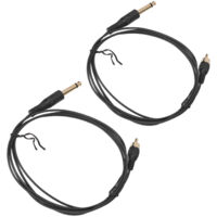 2 pièces Câble Clip RCA Tatouage 5.9ft Tête Droite Élastique Flexible Courant Stable OD 2.2mm Noir