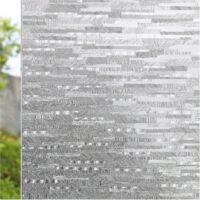 Film décoratif opaque pour fenêtre, effet givré, sans adhésif, amovible, idéal pour porte de douche ou de salle de bain - 60 x 200 cm - Gris