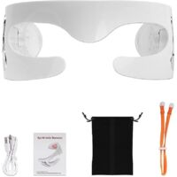 Masque de massage pour les yeux avec luminothérapie LED 3D, chauffant et vibrant, pour un effet spa. Soin du visage, réduction des poches et des rides, soulagement de la fatigue. Appareil de beauté (s