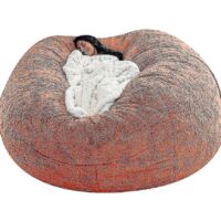 Pouf Lazy Sofa en fausse fourrure - 135 cm x 65 cm - orange