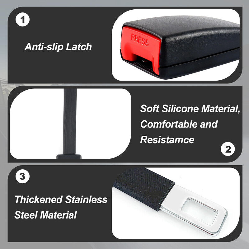VINEST Extension Ceinture Avion Réglable 60-80cm - Ceinture Grossesse Avec Clip Acier Inoxydable Et Pochette Flanelle