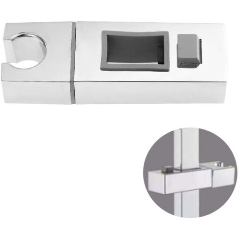 Support de douche à main remplaçable carré, coulissant pour pommeau de douche - rail rectangulaire 15 x 30mm, en ABS chromé pour salle de bain. OUYLAF (1/5)