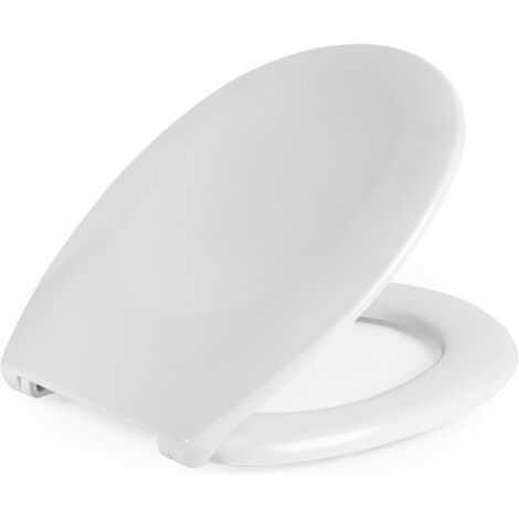 Abattant WC Universel Forme U avec Frein de Chute, Lunette de Toilette Blanche Universelle, Facile à Nettoyer, Peut Supporter 150 Kg, Blance, 44 34 CM,OUYLAF