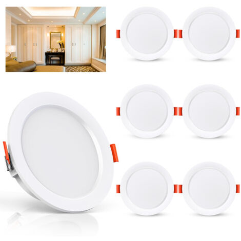 Ouylaf – Lot de 6 spots LED encastrables 5W 500 lumens – 4000K blanc naturel – Étanchéité IP44 – Installation facile sans transformateur - 500Lumen (1/5)