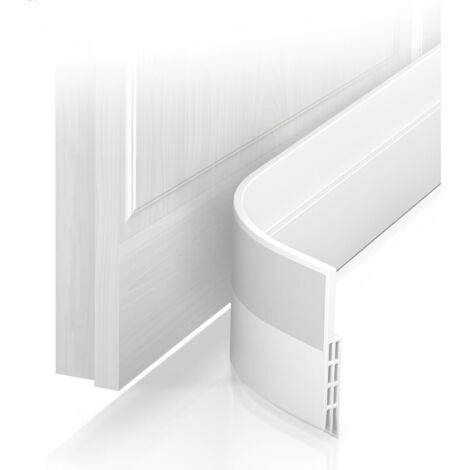 Bas de porte anti-courant d'air & étanchéité porte - NOUVEAU bas de porte isolant (rapide à installer), idéal pour l'isolation contre le froid, le bruit & l'humidité (1 x Blanc),OUYLAF