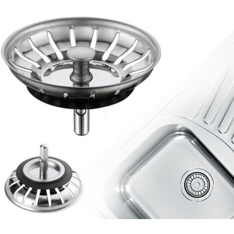 Ouylaf – Lot de 2 bouchons évier cuisine inox – Filtre universel 78mm – Bonde évier avec grille antiblocage – Vidange rapide
