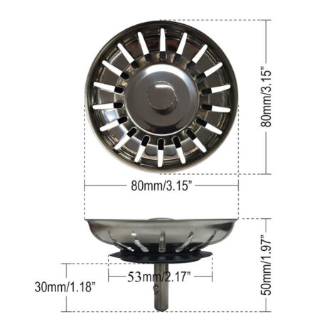 Filtre De Vidange Universel Pour évier - Acier Inoxydable, Diam. 11,5cm - Pour Cuisine, Salle De Bain
