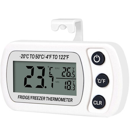 Ouylaf – Thermomètre numérique étanche pour réfrigérateur et congélateur – Plage -20 à 50 °C – Grand écran LCD – Précision ±1 °C (1/5)