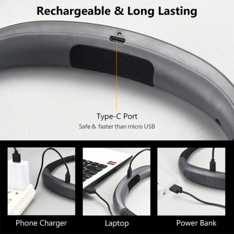 Lampe De Lecture USB Rechargeable Sujurio - Lampe Cou 2 Niveaux Luminosité, Bras Pliables