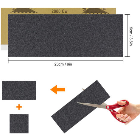 VACUBXBY Papier De Verre 80 Pièces - Grains 240 à 3000 Pour Ponçage Humide/Sec Métal Bois Voiture - 9x3.6 Inch