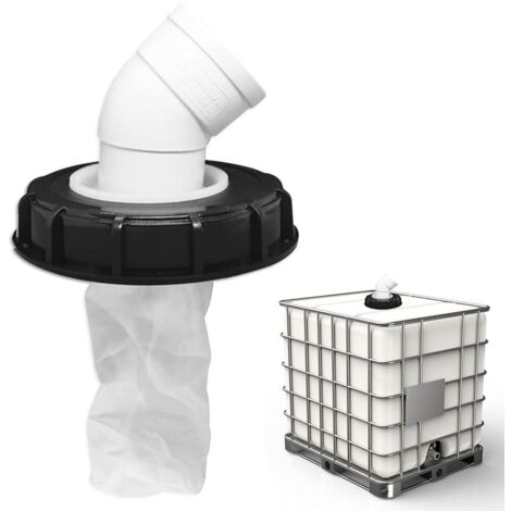 Filtre de couvercle IBC, accessoire de réservoir IBC 163 mm avec filtre à eau de pluie en nylon coudé à 45 °, filtre nettoyable pour réservoir d'eau de pluie,OUYLAF