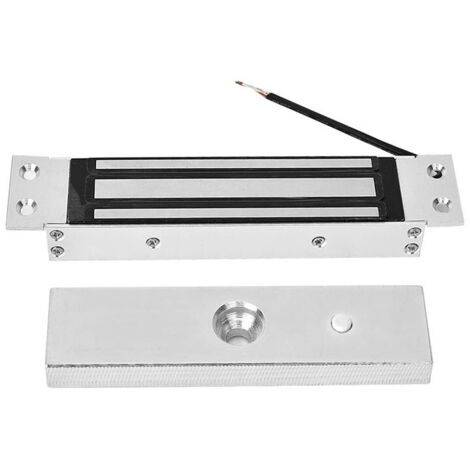 Cerradura electromagnética impermeable, 12 V, 180 kg, apta para puertas de control de acceso, color plateado, apta para puertas de madera, vidrio y metal, OUYLAF