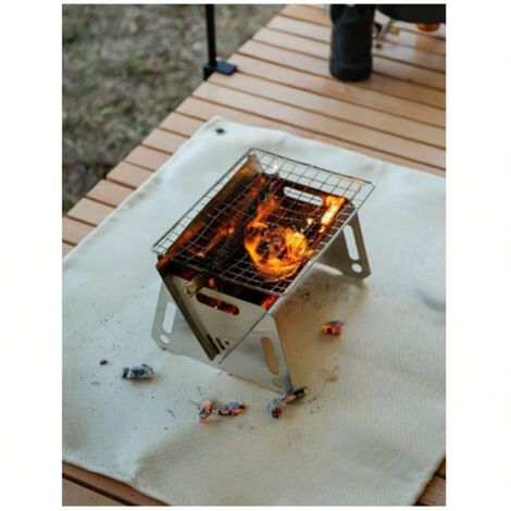 Couverture ignifugée de 1 mm d'épaisseur, résistante aux flammes, idéale pour le camping et les barbecues. (1/3)