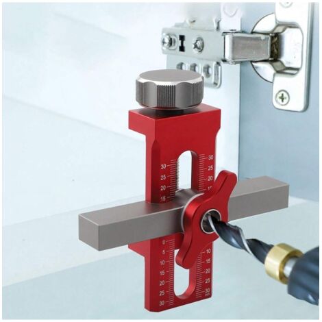 Dispositif de fixation pour porte d'armoire, en alliage d'aluminium, réglable pour armoires avec et sans cadre (1/5)