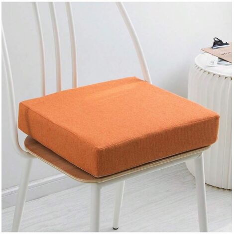 Coussin de siège en mousse haute densité, 50 x 50 x 5 cm, léger et confortable(Orange)