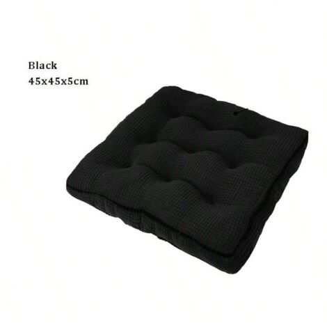 Tapis de chaise pour salle à manger, coussin gaufré lavable 45 x 45 cm, usage intérieur/extérieur(Noir) (1/5)