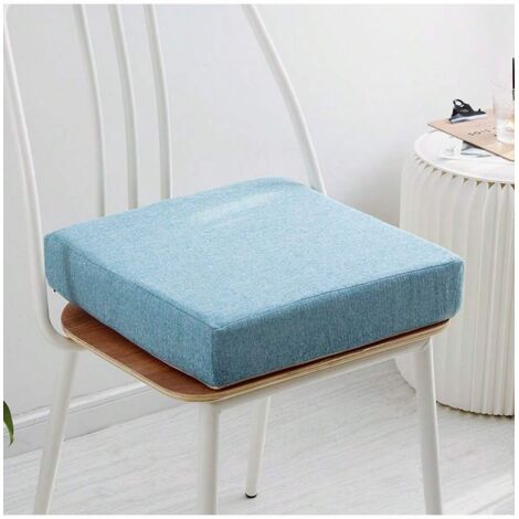Coussin de siège en mousse haute densité, 50 x 50 x 5 cm, léger et confortable(bleu clair)