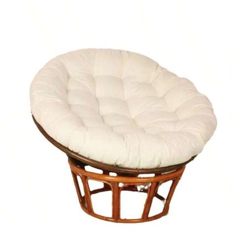 Coussins ronds capitonnés, épais et de couleur unie, pour chaises, sols et sièges de jardin(Blanc,50X50 cm)