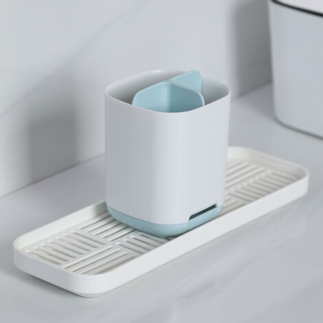 Porte-Brosse à Dents avec Base antidérapante et 3 Fentes détachables pour Un Nettoyage Facile (bleu) (1/4)