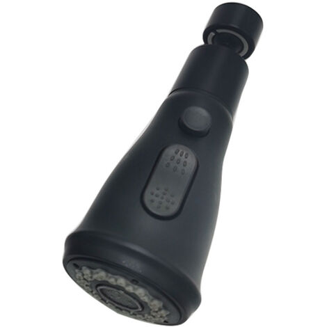 Aérateur de robinet pivotant à 360 ° avec 3 modes d'eau Pommeau de douche Robinet de pulvérisation d'évier de cuisine Aérateur en acier pour robinet d'extension d'évier de cuisine(noir) (1/5)