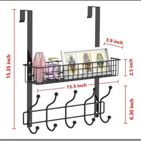 rangement de douche suspendu à la porte de la douche – étagère de douche pratique – montage sans perçage – accessoire de rangement salle de bain –le noir (1/3)