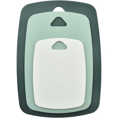 Lot de 3 planches à découper en plastique - Passe au lave-vaisselle - Vert (1/5)