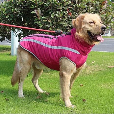 Manteau de Chien imperméable Veste Chaude d'hiver, vêtements pour Animaux de Compagnie Coupe-Vent Tenue de Veste de Chien pour Petits Chiens de Taille Moyenne avec Trou de Harnais XL-6XL