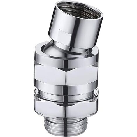 Pommeau de douche pluie rotule réglable pommeau de douche pommeau de douche en laiton aérateur de douche raccord pour pommeau de douche raccord de douche G 1/2 chrome poli, (1/5)