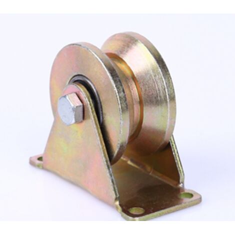 4 Pcs Roues pour Portail Coulissant 50mm, Roues en Acier avec Rainure en U, Roue à Rainure en U pour Voie Inversée, Machine Industrielle, Porte Roulante, (1/4)