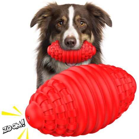 Jouets à mâcher pour chiens pour mâcheurs agressifs, jouets pour chiens grinçants pour grands chiens de race moyenne, balle interactive en caoutchouc naturel solide et durable pour chiens, jouets à mâ (1/5)