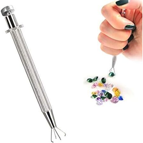 Outils professionnels de cueillette de diamants Pince à épiler pour diamants et pierres précieuses Outils de fabrication de bijoux Pince perceuse en acier inoxydable Mini porte-boule en quatre pièces (1/5)