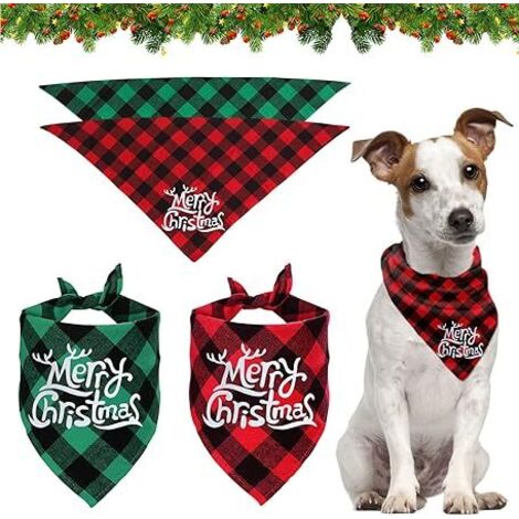 Écharpes pour animaux de compagnie, bavoirs triangulaires, bandanas à carreaux pour accessoires de déguisement pour animaux de compagnie de Noël, bandanas pour chiens et chats de petite et moyenne tai (1/5)